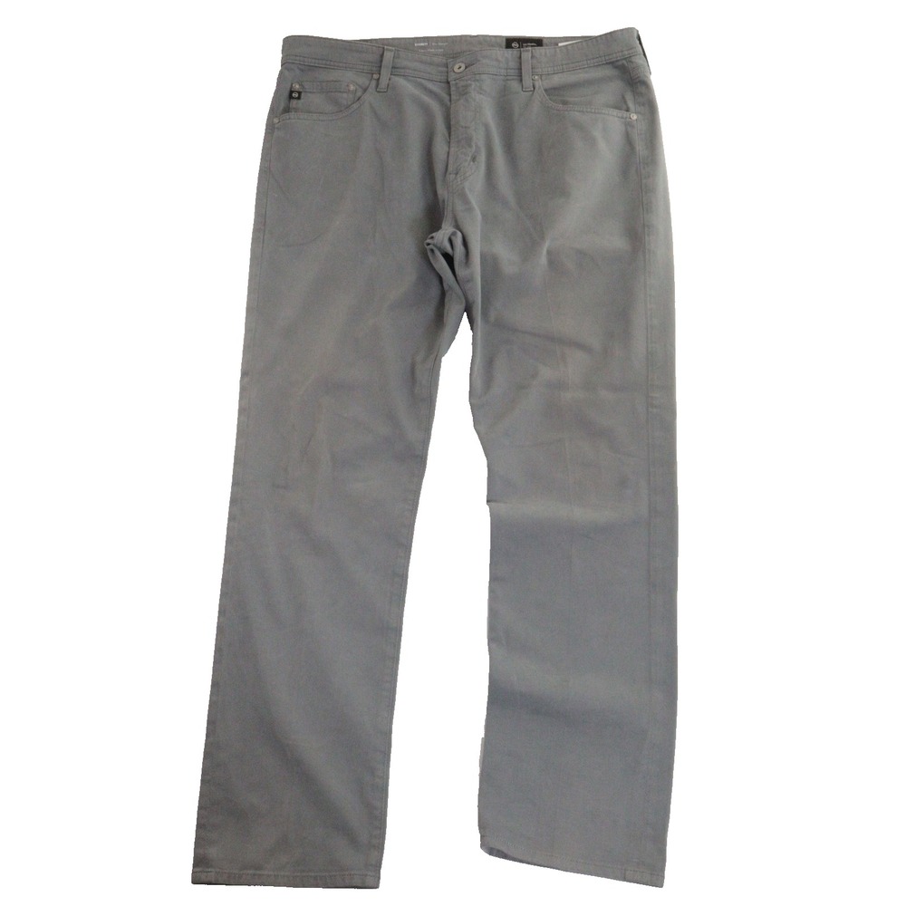 AG Adriano Goldschmied Everett Slim Straight Leg Pants Grey Cotton Men 38x32